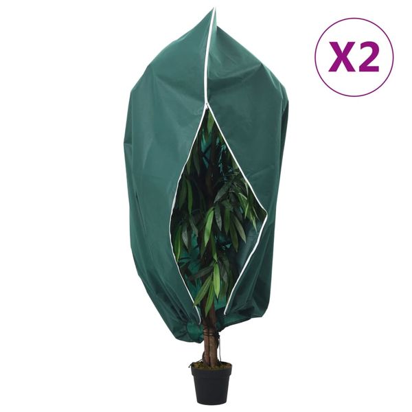 vidaXL Flísové kryty na rastliny so zipsom 2 ks 70 g/m² 1,2x1,8 m