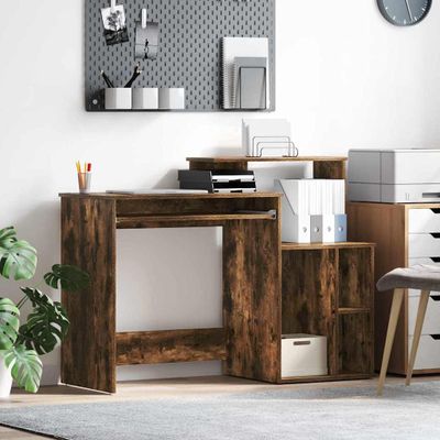 vidaXL Stôl Dymová dub 120,5 x 44 x 88,5 cm Kompozitné drevo