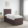 vidaXL LED boxspring posteľ s matracom Tmavohnedá 80 x 200 cm Látka