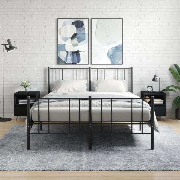 vidaXL Nočné stolíky 2 ks čierne 40x35x50 cm kompozitné drevo