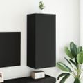 vidaXL TV nástenná skrinka čierna 40,5x30x90 cm kompozitné drevo