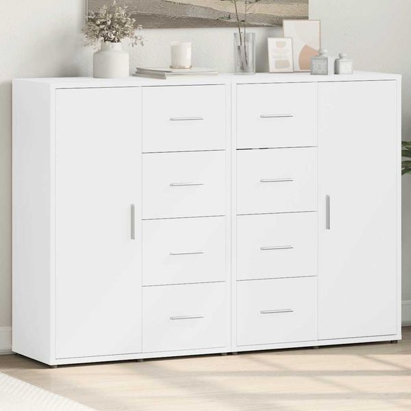 vidaXL Komody 2 ks biele 60x31x84 cm kompozitné drevo