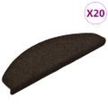 vidaXL Schodové rohože, samolepiace, 20 ks, 65x21x4 cm, tmavohnedé, polkruhové, veľké