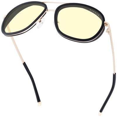GUNNAR kancelárske/hermé okuliare DUME GOLD jantárové sklá BLF 65 GUNNAR focus Okuliare, kancelárske, hermé, čierno-zlaté obrúčky, jantárové sklá