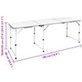 Skladací kempingový stôl z hliníka s nastaviteľnou výškou 180 x 60 cm