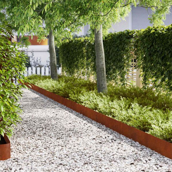 vidaXL Obrubník trávnika 30 ks 20 x 103 cm Poveternostne odolná oceľ