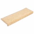 vidaXL Schodové rohože 10 ks 65x21x4 cm krémové s obdĺžnikovým okrajom