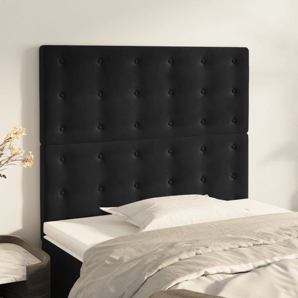 vidaXL Čelo postele čierne 80x5x118/128 cm zamatové
