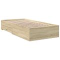 vidaXL Posteľný rám so zásuvkami dub sonoma 100x200cm kompozitné drevo