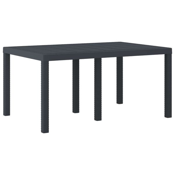 vidaXL Záhradný stôl Antracit 150 x 100 x 73 cm polyratan