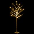 vidaXL LED strom s dizajnom bielej brezy 96 teplých bielych LED 180cm