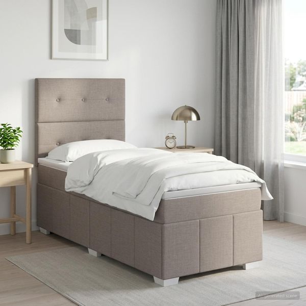 vidaXL Posteľ boxspring s matracom Sivohnedá 90 x 200 cm Látka