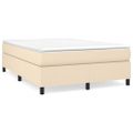 vidaXL Posteľný rám s boxspringom krémová 140x200 cm látka