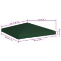 vidaXL Strieška na altánok 310 g/m², 3x3 m, zelená