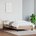 vidaXL Posteľný rám s čelom bez matraca kapučínový 80x200 cm