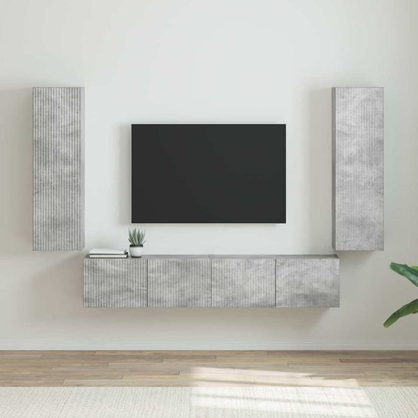vidaXL TV nástenná skriňa Nástenný 2 pcs Betónová 30 x 31 x 100 cm