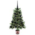 vidaXL Vianočný stromček s 150 LED-i so stojanom Zelená 65 cm PE