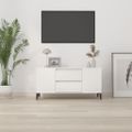 vidaXL TV skrinka lesklá biela 102x44,5x50 cm spracované drevo