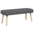 vidaXL Pruhovo prešitá lavica Tmavosivá 110 x 40 x 46 cm Látka