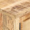 vidaXL Konferenčný stolík 90x50x35 cm mangové drevo a prírodná trstina