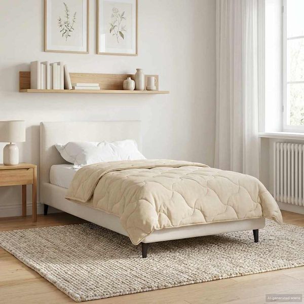 vidaXL Zimný prehoz Krémová 135 x 220 cm Mikrofáza a Teddy fleece