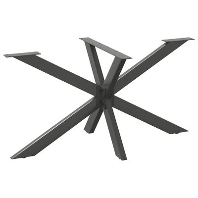 vidaXL Noha jedálenského stola v tvare pavúka, antracitová 150x78x(72-73) cm, oceľ