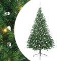 vidaXL Umelý predsvietený vianočný stromček Zelená 240 cm PVC