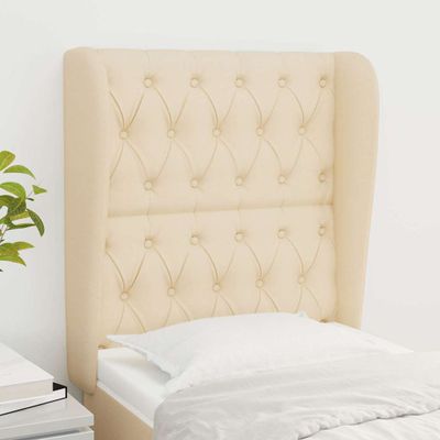 vidaXL Čelo postele so záhybmi krémové 83x23x118/128 cm látka