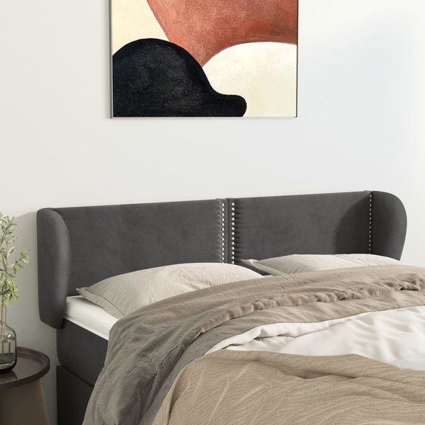 vidaXL Čelo postele so záhybmi tmavosivé 147x23x78/88 cm zamat