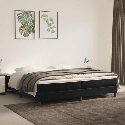 vidaXL Posteľný rám s boxspringom čierny 200x200 cm zamat