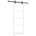 vidaXL Posuvné dvere Biela 83 x 211 cm Masívne borovicové drevo a sklo