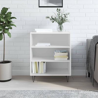 vidaXL Komoda lesklá biela 57x35x70 cm kompozitné drevo