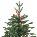 vidaXL Umelý výklopný vianočný stromček so šiškami a bobuľami 210 cm