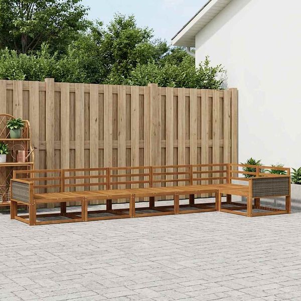 vidaXL Záhradná súprava gaučov 6 pcs Prírodná Pevné akáciové drevo