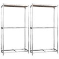vidaXL 2-posch. stojany na pneumatiky 2ks strieborné 110x40x180cm oceľ
