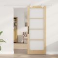 vidaXL Posuvné dvere 78 x 202 cm Masívne borovicové drevo a sklo
