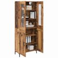 vidaXL Highboard 2 ks Staré drevo 69,5 x 34 x 180 cm Kompozitné drevo