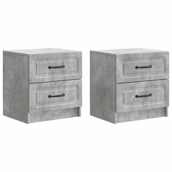 vidaXL Nočný stolík 2 pcs Betónovo sivá 43 x 34,5 x 44,5 cm