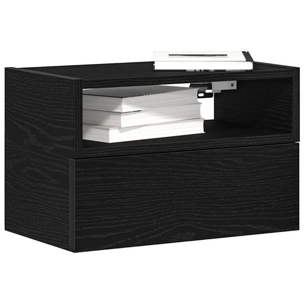 vidaXL Nástenná nočná skrinka čierna 45x26x28,5 cm