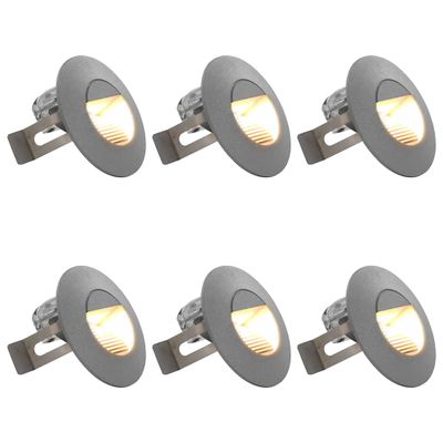 vidaXL Vonkajšie nástenné LED svetlá 6 ks, 2 W, strieborné, okrúhle