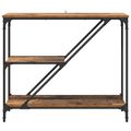 vidaXL Konzolový stôl Staré drevo 88,5 x 30 x 75 cm Kompozitné drevo