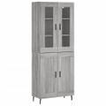 vidaXL Vysoká skrinka sivý dub sonoma 69,5x34x180 cm spracované drevo