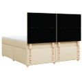 vidaXL Posteľný rám boxspring s matracom krémový 180x200 cm látka