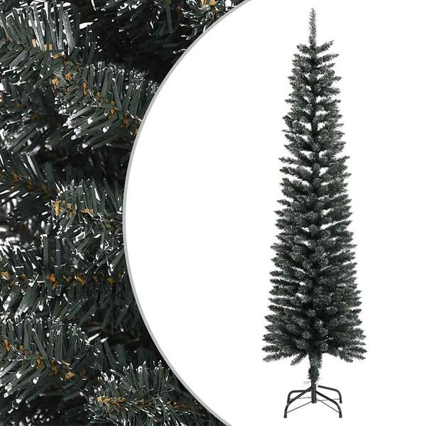 vidaXL Umelý úzky vianočný stromček s podstavcom zelený 180 cm PVC