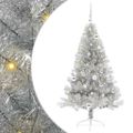 vidaXL Umelý predsvietený vianočný stromček Strieborná 150 cm PET