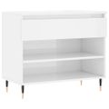 vidaXL Botník lesklý biely 70x36x60 cm spracované drevo