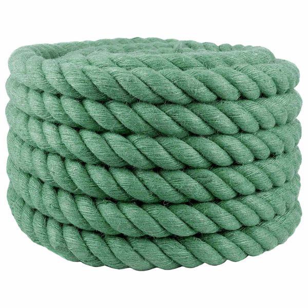 vidaXL Jutové lano 30 mm Zelená 100% Tossa juta
