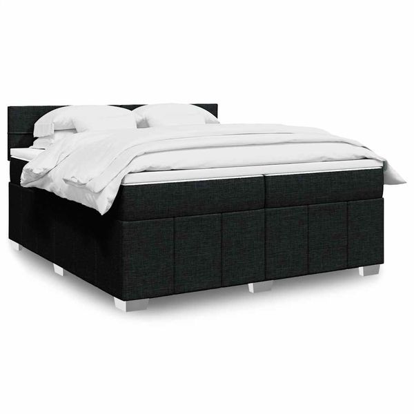 vidaXL Boxspring posteľ s matracom čierna 200x200 cm látka
