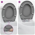 vidaXL WC sedadlo Sivá 47 x 37 x 4 cm Duroplast