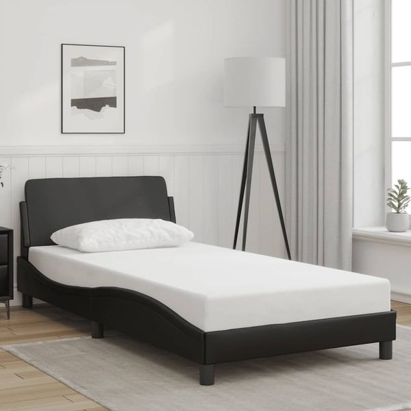 vidaXL Rám postele Dover čierny 100x200 cm umelá koža